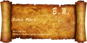 Bakó Márk névjegykártya