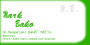 mark bako business card