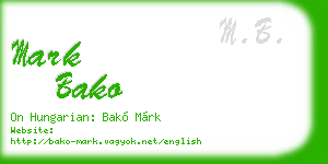 mark bako business card